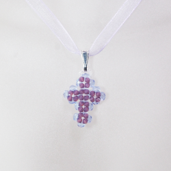 Pendant 45cm - Noga-Violet Organza - Pendant 45cm - Laiton argenté